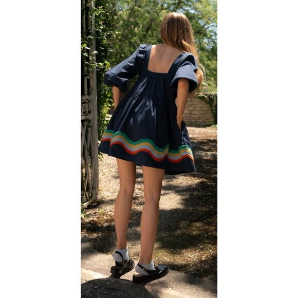 Corey Lynn Calter Ophellia Mini Dress in Sea Blue Size Large - Picture 6 of 10